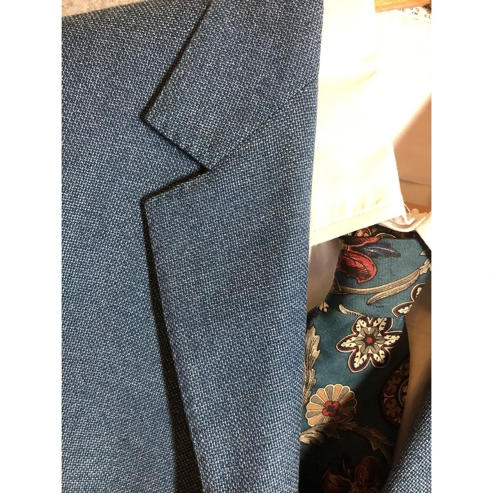 Coppley Blazer Mens 40 Short Blue Wool Sport Coat Jacket Career Casual Classic